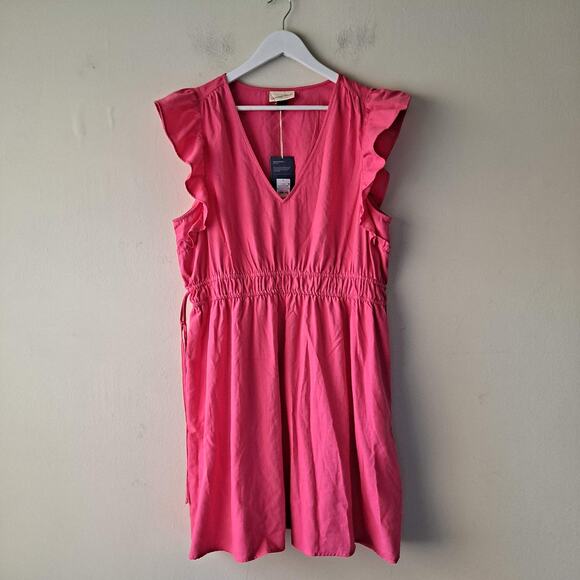 NWT Universal Thread Dress Flutter Short Sleeve Mini Cotton Pink Womens Large - Picture 4 of 13